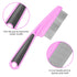 Flea Comb for Dogs & Cats, 5 Pieces Grooming Set with Metal Teeth and Storage Pouch (Pink)