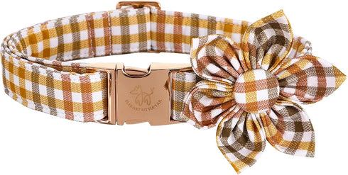 Elegant Little Tail Flower Dog Collar, Adjustable Fall Pet Collar with Flower Gift for Medium Dogs