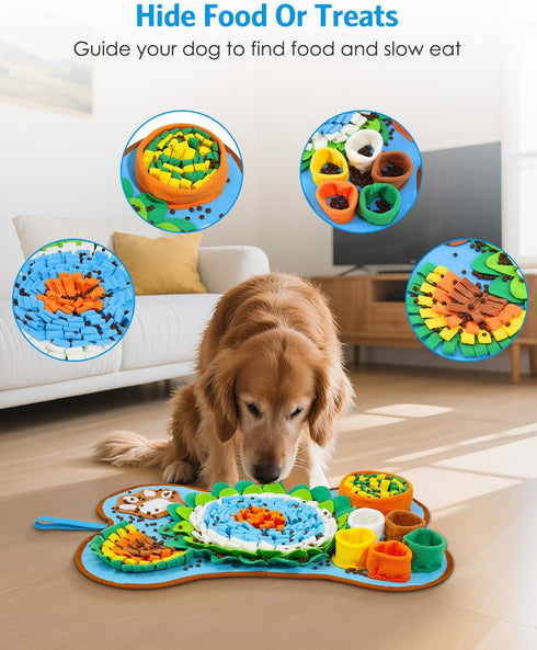 AMIR Snuffle Mat for Dogs, Sniff Mat Slow Feeding, Dog Snuffle Mat Encourages Natural Foraging Skills, Slow Eating