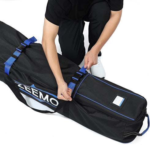 ZEEMO Golf Travel Bag, Full-Open Wheeled Airline-Approved Case for Golf Clubs, Waterproof Cover in Black