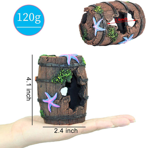 WishLotus Aquarium Fish Tank Decorations, Plastic Plants Fish Cave Castle Ornaments for Tank Décor