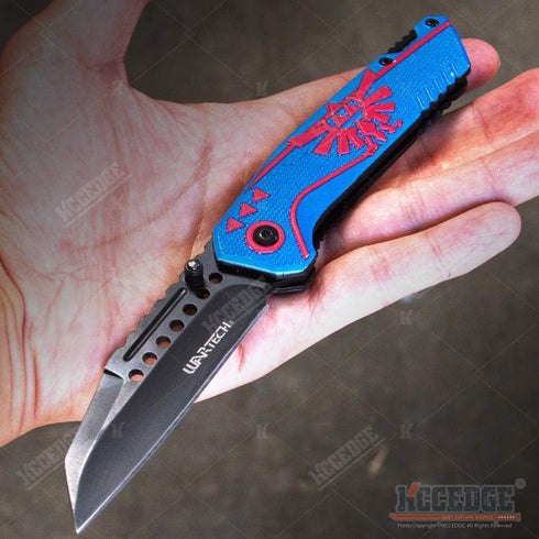KCCEDGE EDC Pocket Knife, Razor Sharp Edge Folding Knife for Camping Gear Survival Kit, Blue