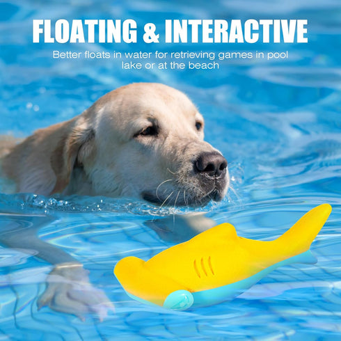 Dog Toy Floating Luminous, Squeaky Dog Toy, Glow in The Dark (Hammerhead Shark)