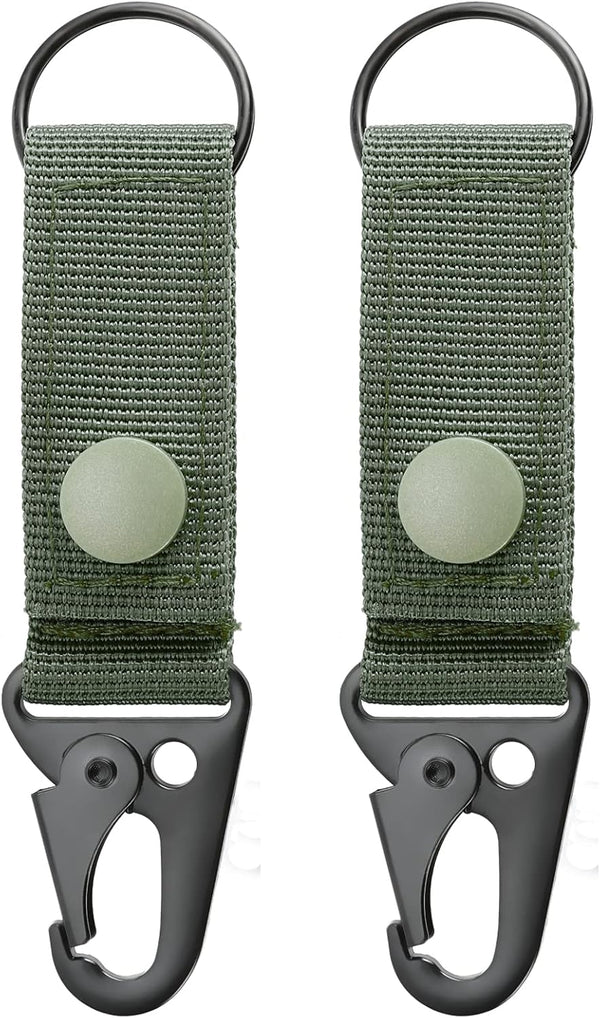 FRTKK Tactical Molle Key Ring Gear Keeper, Nylon Belt Keychain Clip for Molle Bags