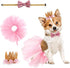 Dog Tutu Skirt, Birthday Party Supplies with Pink Bowtie and Crown Hat for Dog Princess Costume