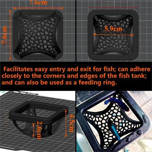 Bingche 2pcs 3-in-1 Hammock Aquarium Floating Cave Fish Shrimp Hideout Shelter Feeding Ring Resting Spot
