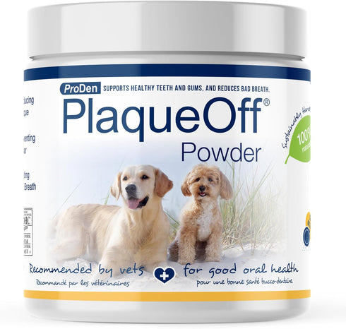 ProDen PlaqueOff Powder for Pets, 180g - Cat & Dog Breath Freshener, Plaque & Tartar Remover