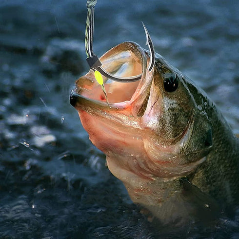 YOTO Carp Fishing Hair Rigs - 24 Pcs High Carbon Steel Curved Barbed Hooks with Swivels and Boilies