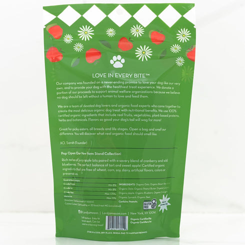 Apple Pops Organic Dog Treats, Organic Dog Treats Made with Real Apples, 6 oz. Bag