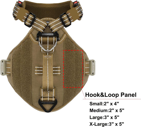 ICEFANG GN8 Quick-Moving Tactical Dog Harness with 2x Metal Buckles for X-Large Dogs, Reflective K9 Vest