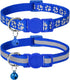 Taglory Reflective Cat Collar, Breakaway with Bells, Adjustable 7.5-12.5 Inch, Navy Blue, 2 Pack for Girl Boy Pets