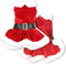 Parisian Pet Christmas Dress, Mrs. Santa Claus Dog Costume with Red Velvet Skirt for Large Dogs