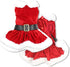 Parisian Pet Christmas Dress, Mrs. Santa Claus Dog Costume with Red Velvet Skirt for Large Dogs
