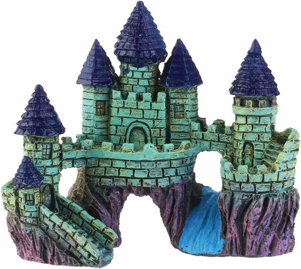 Miniature Aquatic Architecture Decoration Ornament, Resin Aquarium Fish Landscape Decor Antique Craft Castle