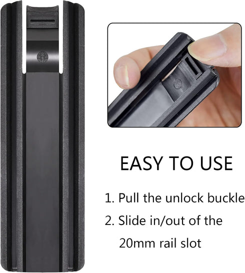 15 20mm 1 Pack) ACTIONUNION Pressure Switch Mount for PEQ and Tactical Flashlight fits Picatinny Rail (Black