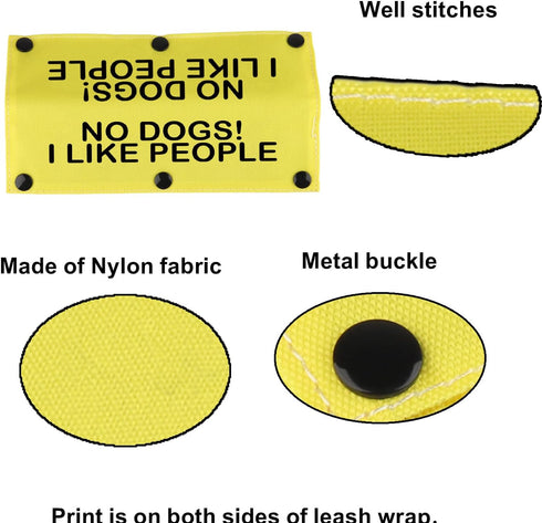 Funny Dog Leash Sleeve, "No Dogs! I Like People" Design for Pet Birthday Gift (I Like People-YE Sleeve)