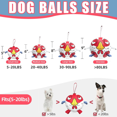 Dog Toys Soccer Ball with Straps, Durable Beach Pool Toy for Extra Small Dogs, Puppy Birthday Gifts
