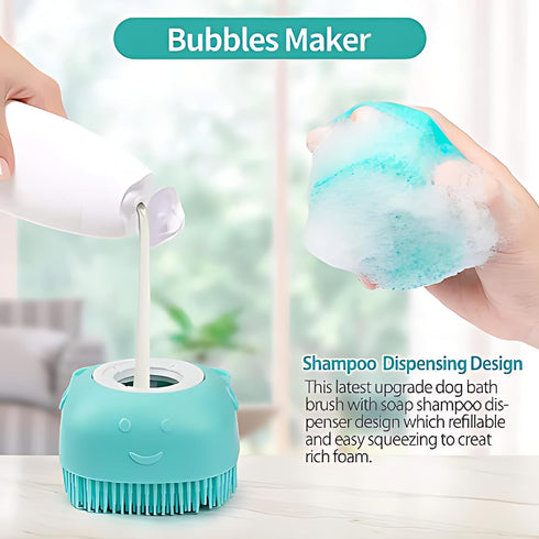 2pcs Dog Brush and Cat Brush - Self-cleaning Slicker Brush and Silicone Dog Bath Brush - Pet Hair Removal Tool for Long