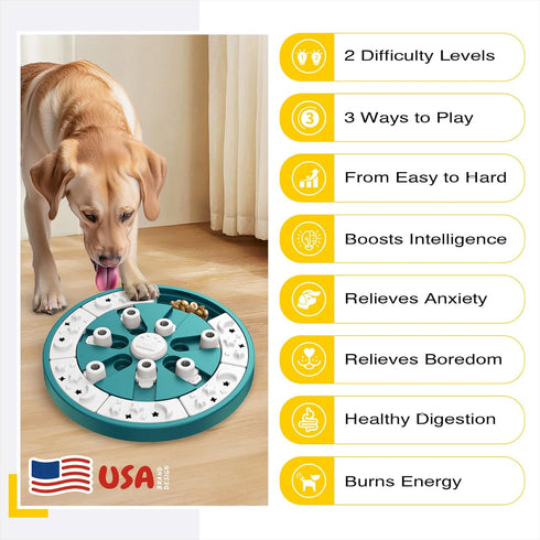 2 3 KADTC Dog Puzzle Toy, Large Size, Levels of Step-by-Step Challenge, Ways to Play Beginner to Advanced Slow Feeder
