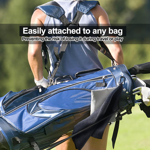 Quacc Premium Golf Towel - Absorbent Microfiber Waffle Pattern with Carabiner Clip for Cleaning Golf Ball Club