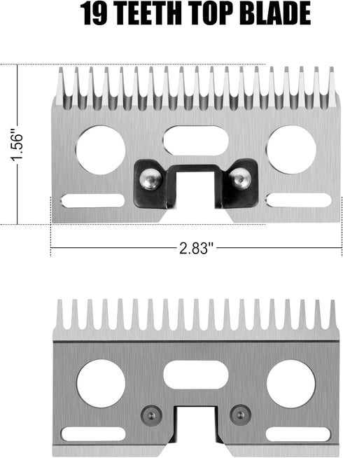 19 21 BEETRO and Teeth Horse Shears Replacement Blades, Professional Stainless Steel Clipper Blades for Horse Equine