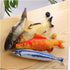 Genrico Cat-Teasing Toys Fish Tear-Teasing Cat Chew Plush Supplies Pet(Salmon)
