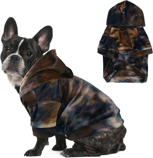 Tie Dye Dog Hoodie, Puppy Sweater Sweatshirt, Cold Weather Coat Pet Clothes for Dog Cat