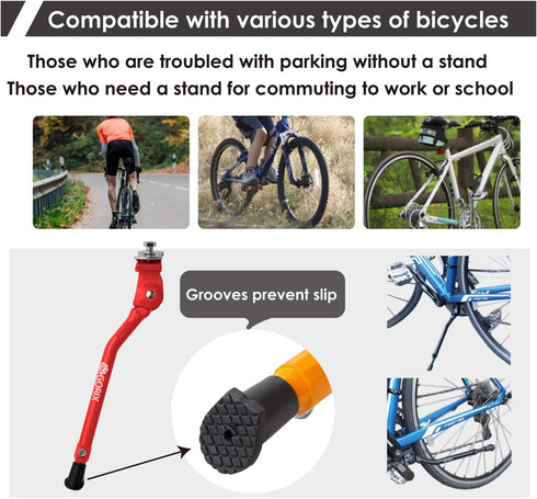 GORIX Bike Kickstand Side Road Mountain Bicycle Adjustable Portable (GX-KC22AAJ-Z)