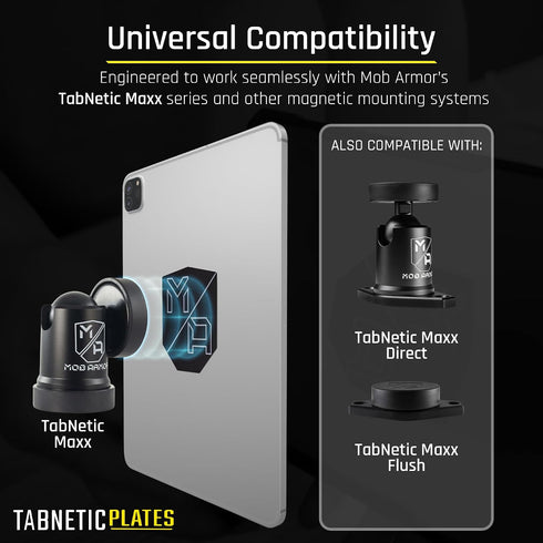 Mob Armor TabNetic Mounting Kit with Adhesive Disc, Durable Metal Plate & High Strength Magnetic Attachment
