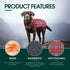 Kuoser Waterproof Dog Coat, Reversible Jacket for Medium Dogs, Adjustable Winter Coat, Warm Cold Weather Apparel, Red M