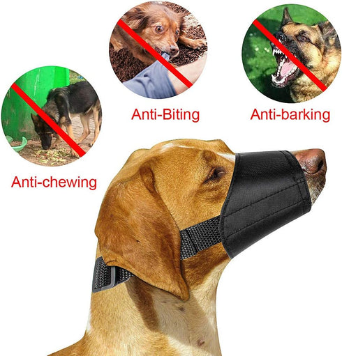 ewinever 5Pcs/Set Adjustable Breathable Dog Muzzles, Small Medium Large, Anti-Biting, Anti-Barking, Safety Protection