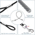 2 Pack Heavy Duty Chew Proof Dog Leash Extension Metal Cable Lead, Non-Tangle Connect Leash, Black Dog Leash Extender