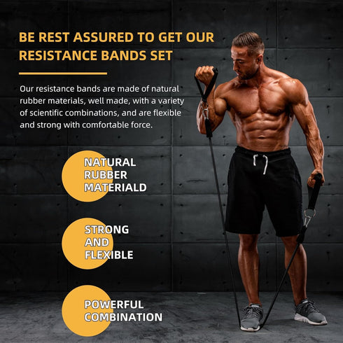 Resistance Bands Set, 20lbs to 40lbs Exercise Bands with Handles for Heavy Resistance Training