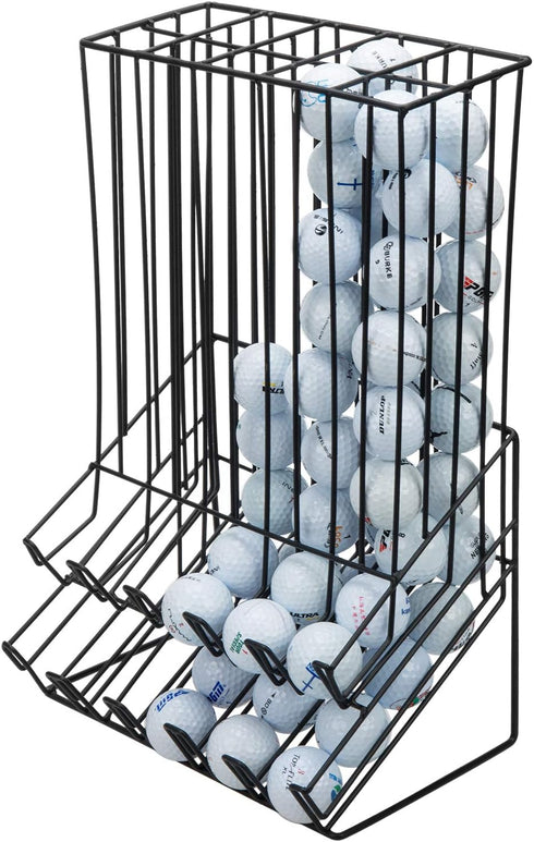 MyGift 90 Capacity Golf Ball Holder - Black Metal Miniature Display Rack Dispenser