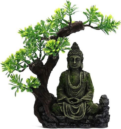 Tfwadmx Aquarium Buddha Statue Decoration, Resin Furniture Ornament for Underwater Landscape