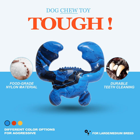 Dog Chew Toys for Aggressive Chewers, Tough Nylon Bone for Large Medium Breeds, Durable Teething Toys with Real Bacon