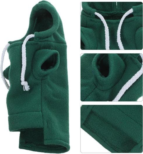 Ferret Clothes, Hamster Sweatshirt, Guinea Pig Hoodie, Bunny Hamster Clothing, Small Animal Warm Vest, Green S Red