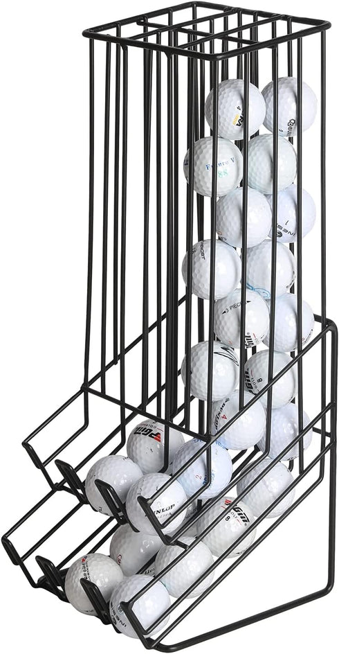 MyGift Golf Ball Basket Holder - Matte Black Metal Wire Golf Ball
