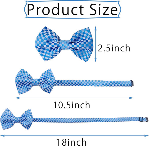 10pcs Small Dog Bowties for Puppy Boys, Adjustable Plaid Neck Bows for Party Costumes and Grooming