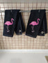 Pink Flamingo Golf Towel, 100% Turkish Cotton Absorbent Golf Bag Towel with Clip, 11X18 inch (black, 2)