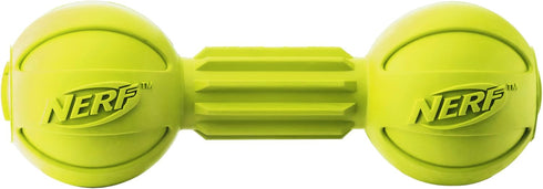 Nerf Dog Rubber Chew Barbell Dog Toy, 7.5 Inches, Lightweight, Durable, Water Resistant for Medium/Large Breeds