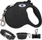 16 ft Retractable Dog Leash for Large Dogs up to 110 lbs; Tangle-Free Nylon Tape, Black