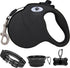 16 ft Retractable Dog Leash for Large Dogs up to 110 lbs; Tangle-Free Nylon Tape, Black