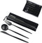 Gugrida Luxury Black Matte Portable Stainless Steel Travel Flatware Set of 7, Eco-Friendly with Carrying Case