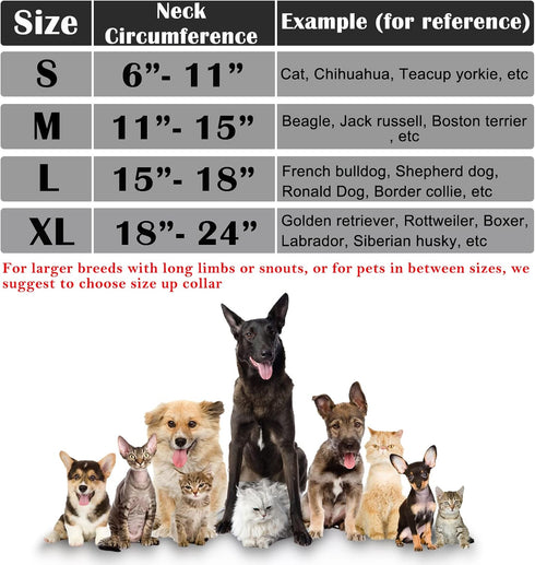 Katoggy Inflatable Cone Collar for Surgery - Soft Adjustable Blow Up Donut E-Collar for Small Medium Large Dogs and Cats