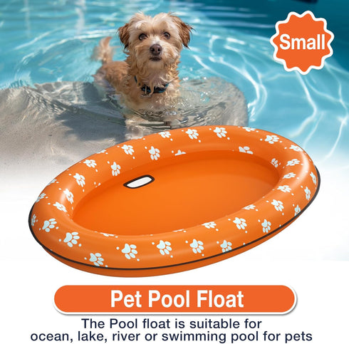 Pet Soft Dog Float Raft - Inflatable Swimming Float for Summer (Small, Orange)