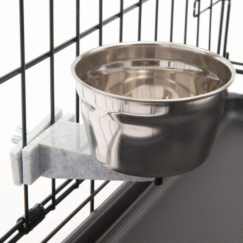Lixit Stainless Steel Hanging Kennel Water Bowl - Non Spill Dog Crate Bowls - Durable 10oz Water Bowl for Pets