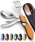 Orblue 4-in-1 Camping Utensils, 2-Pack Portable Stainless Steel Spoon, Fork, Knife & Bottle Opener Combo