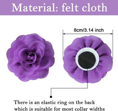 WILLBOND 8 Pieces Dog Flowers Collar Pet Charms, 8 cm Cat Pet Bow Tie for Puppy Dog Collar Accessories