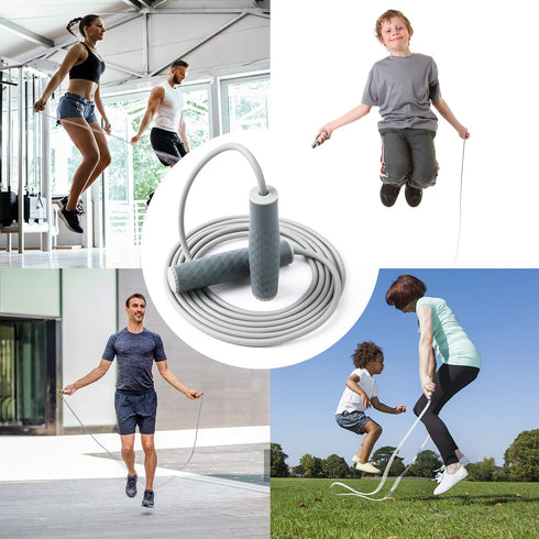 Weighted Jump Rope Workout - 1LB Professional Skipping Rope with Adjustable Length and Comfortable Grips